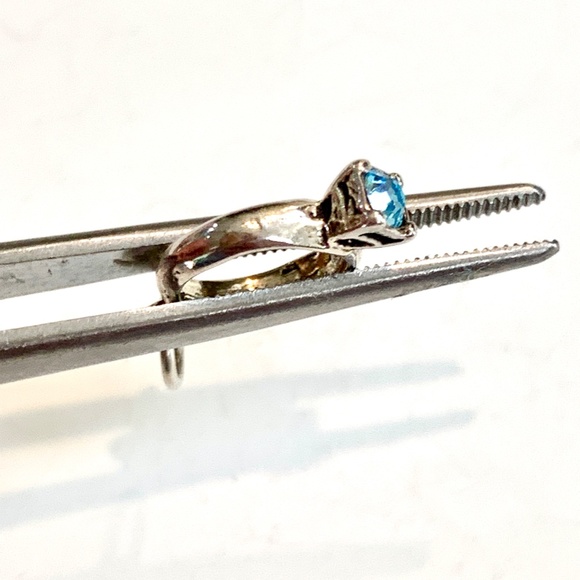 March Birthstone Sterling Silver Jewelry Charm #aquamarine CZ - Picture 2 of 4